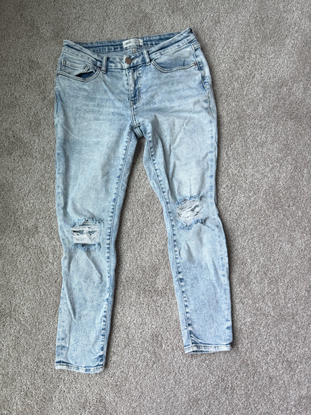 BKE Light Blue Distressed Skinny Jeans